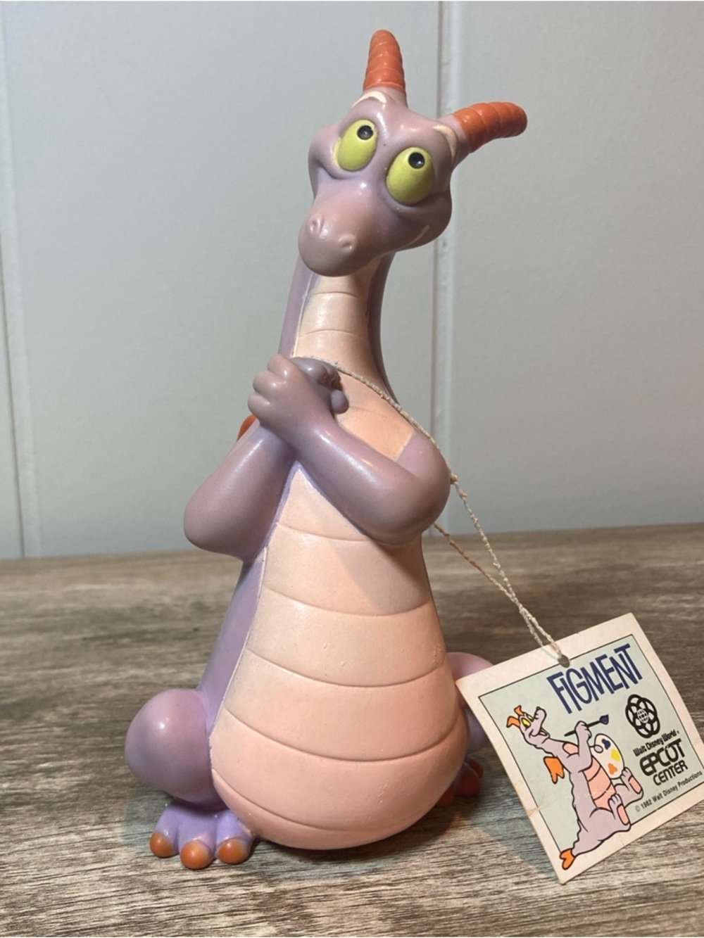 Vintage 1982 Disney Epcot Center Figment Figure 7" Rubber Squeak/Bath toy!